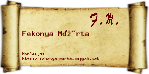 Fekonya Márta névjegykártya