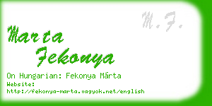 marta fekonya business card